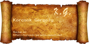 Korcsok Gergely névjegykártya
